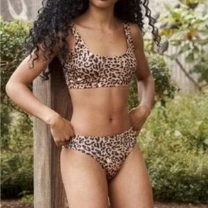 Aerie Animal Print Bikini & Top Set Size M